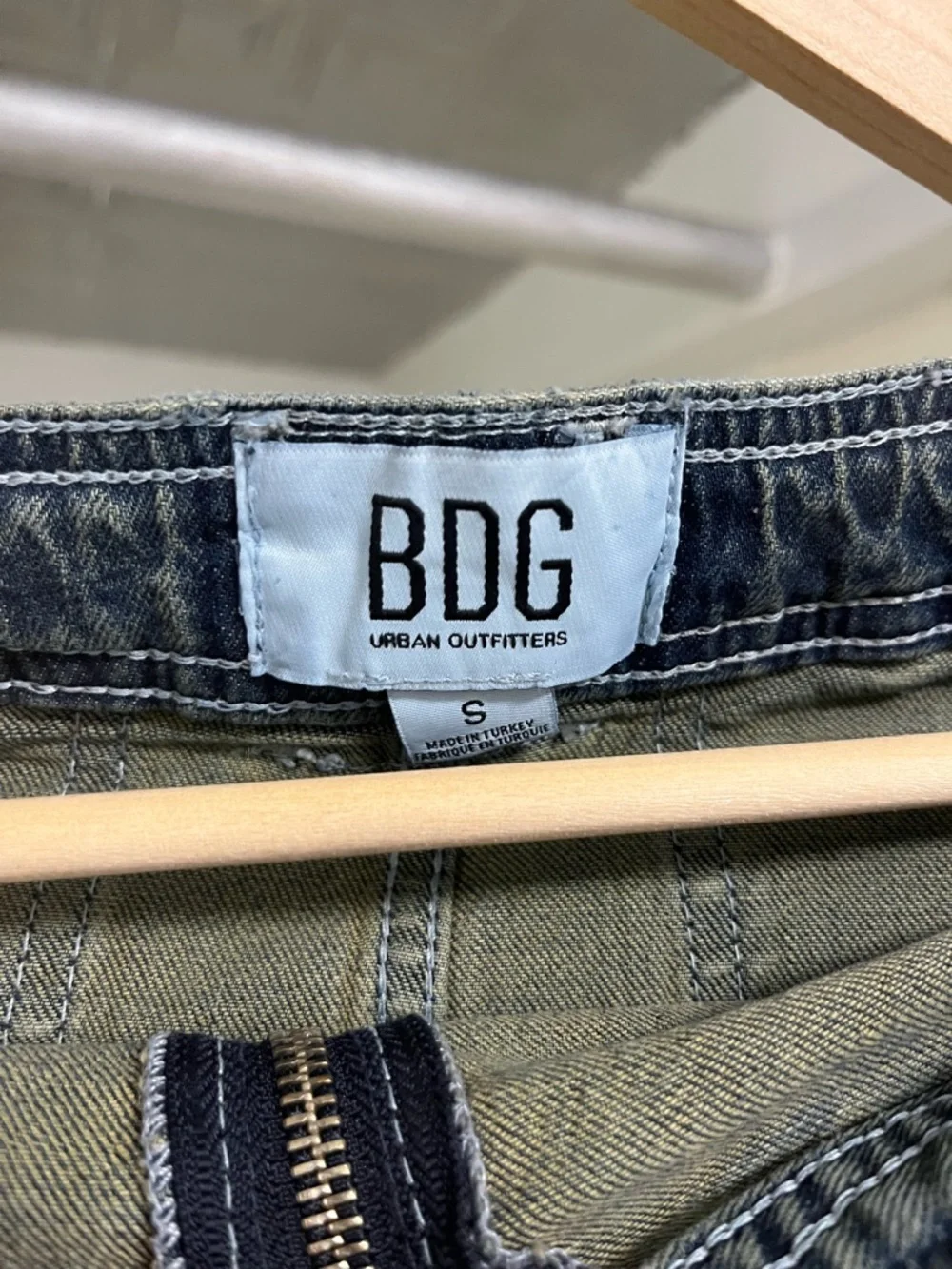 Urban Outfitters Side Zip Black Pleated Mini Skirt with Buckle
